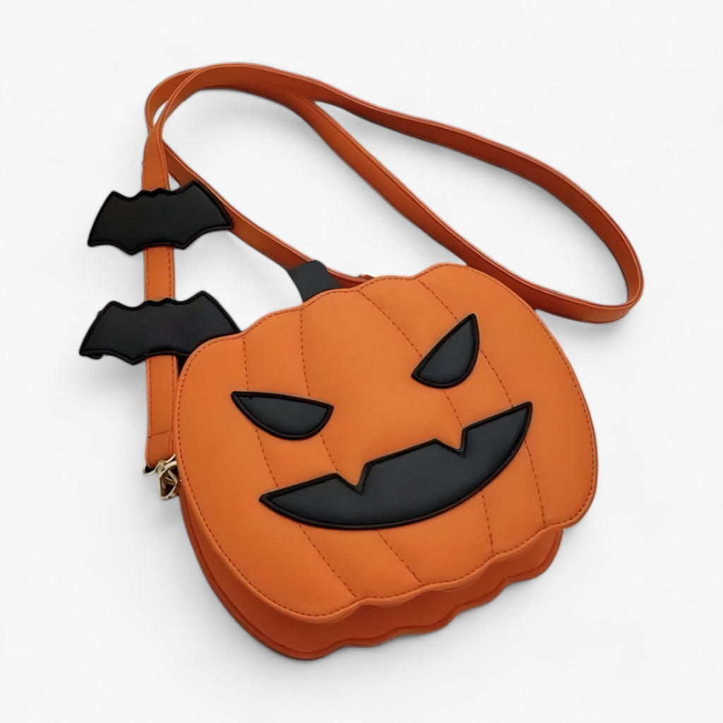 Kürbistasche mit teuflischen Augen - Transporttasche für Süßigkeiten und mehr für Halloween