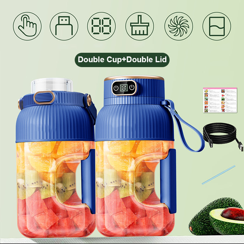 Juice2Go | Duo Multifunktionale tragbare Saftpresse mit Digitalanzeige