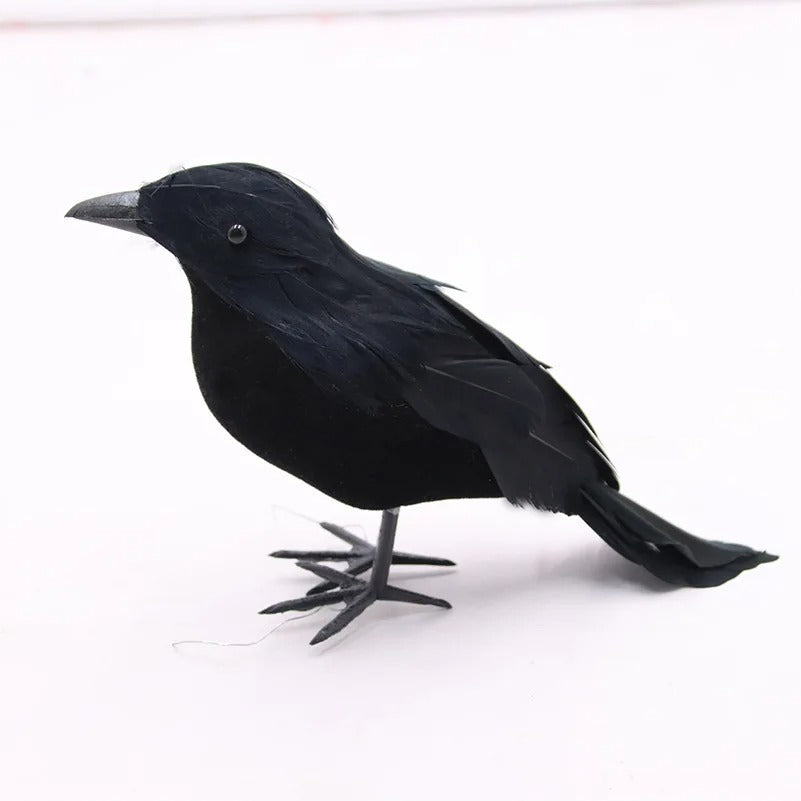 Accessoires Halloween Corbeau Noir | Décoration Halloween Effrayante Simulation Oiseau Fantôme