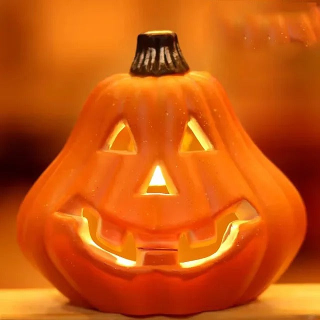 Décorations Halloween Citrouille Lumineuse LED | Décor à Trois Couches avec Piles
