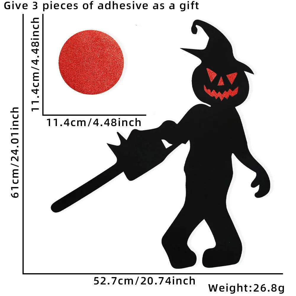 Autocollants Décorations Halloween | Main Squelette Citrouille Chapeau de Sorcière et Fantôme pour Fenêtre et Porte