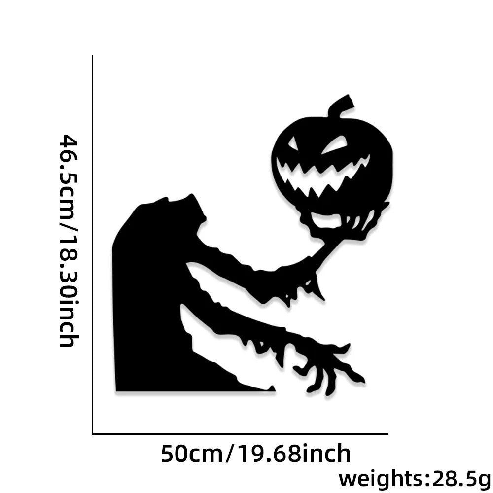 Autocollants Décorations Halloween | Main Squelette Citrouille Chapeau de Sorcière et Fantôme pour Fenêtre et Porte