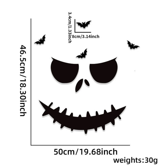 Autocollants Décorations Halloween | Main Squelette Citrouille Chapeau de Sorcière et Fantôme pour Fenêtre et Porte