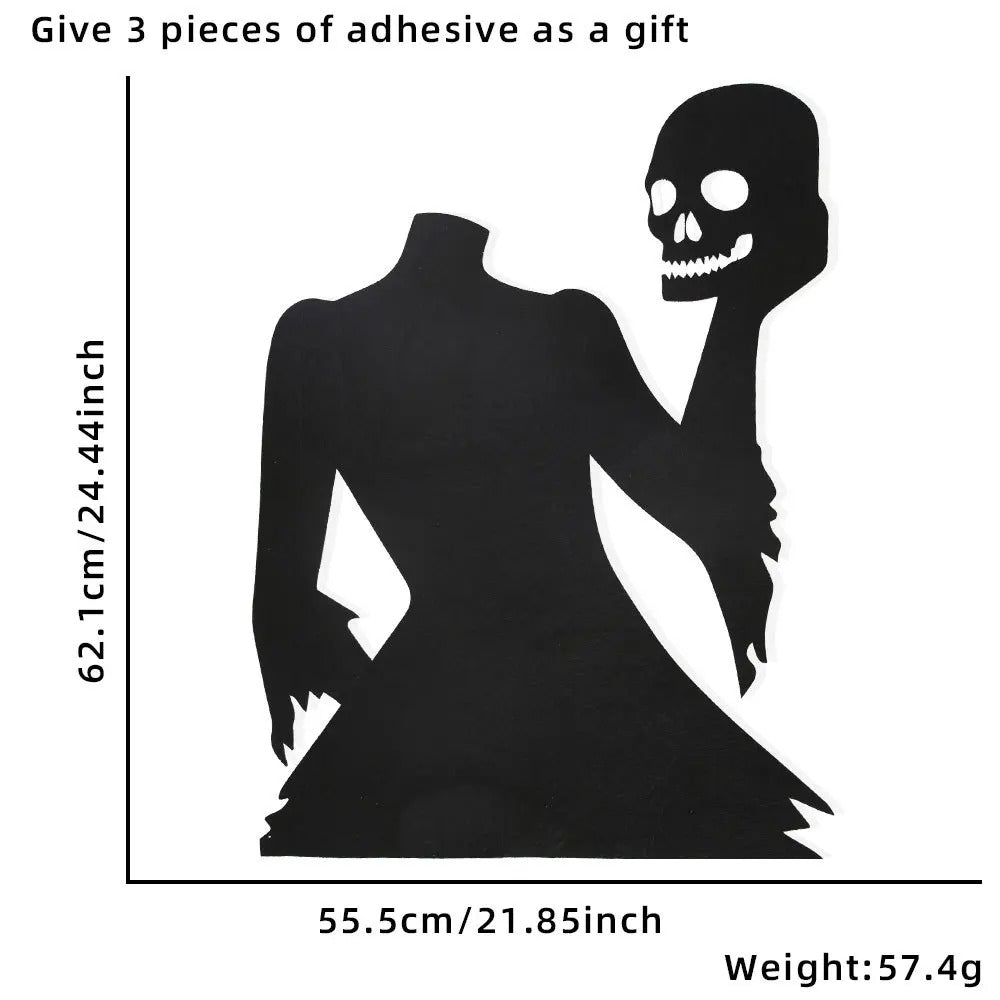 Autocollants Décorations Halloween | Main Squelette Citrouille Chapeau de Sorcière et Fantôme pour Fenêtre et Porte