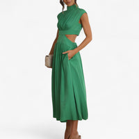 Elena | Elegantes Kleid mit hohem Ausschnitt