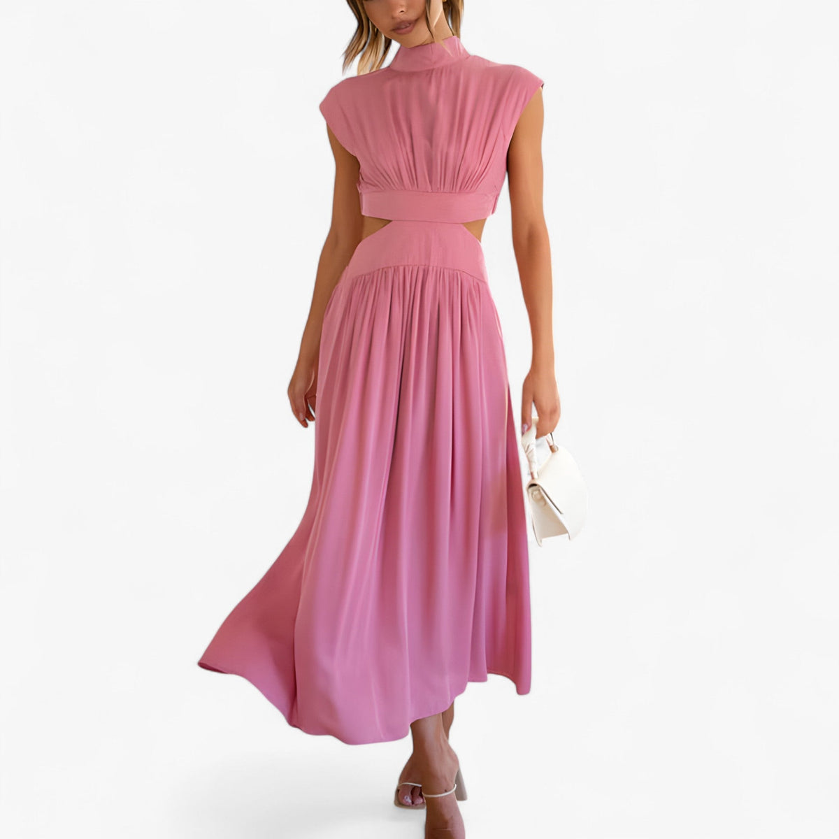 Elena | Elegantes Kleid mit hohem Ausschnitt