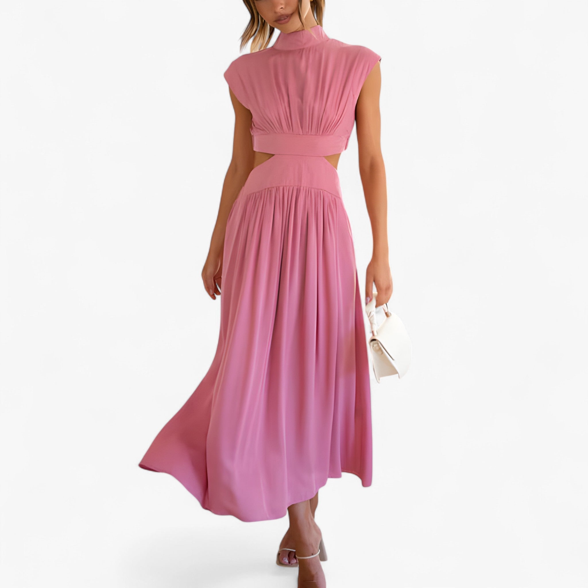 Elena | Elegantes Kleid mit hohem Ausschnitt
