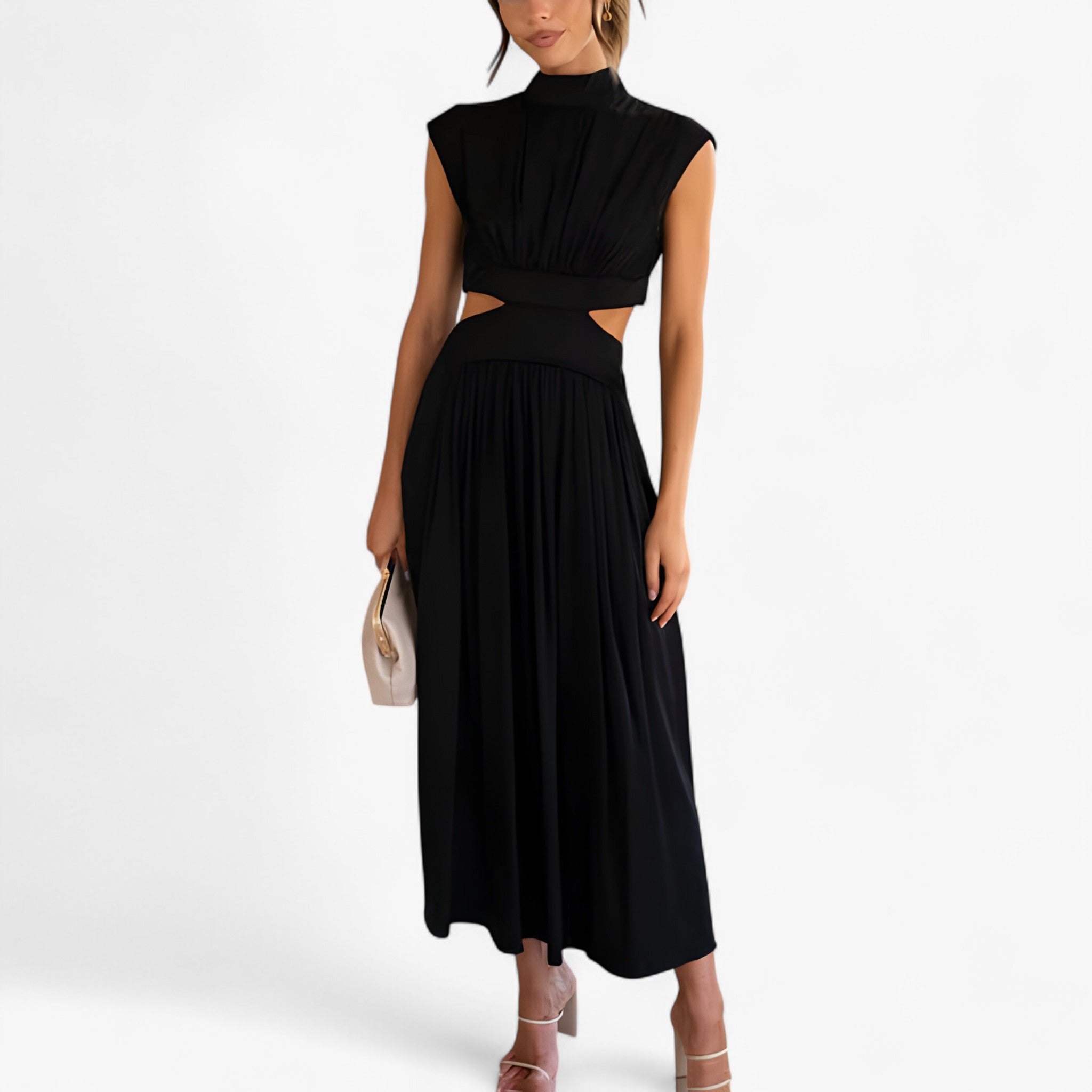 Elena | Elegantes Kleid mit hohem Ausschnitt