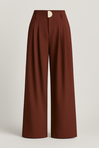 Lana | Damen Weite High-Waist-Hose mit Falten